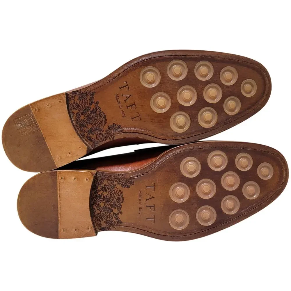 Taft Men Russell Slip On Horse Bit Loafers Size US 8D Brown Full Grain Leather